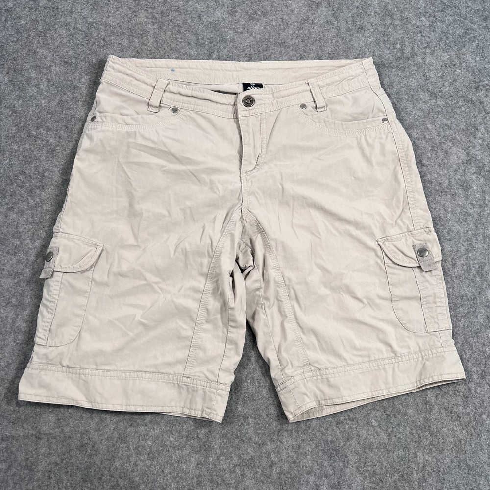 Kuhl Beige Vintage Garment Dyed Splash Cargo‎ Hiking Shorts Women's Size 12